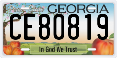 GA license plate CE80819