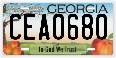 GA license plate CEA0680