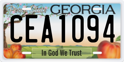 GA license plate CEA1094