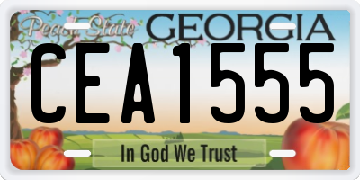 GA license plate CEA1555