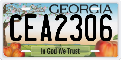GA license plate CEA2306