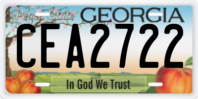 GA license plate CEA2722