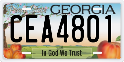 GA license plate CEA4801