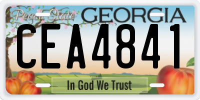 GA license plate CEA4841