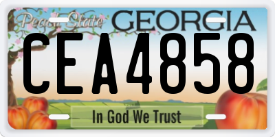 GA license plate CEA4858
