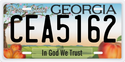 GA license plate CEA5162