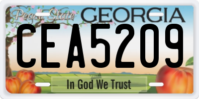GA license plate CEA5209