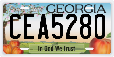 GA license plate CEA5280