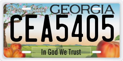 GA license plate CEA5405
