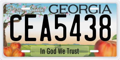 GA license plate CEA5438
