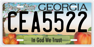 GA license plate CEA5522