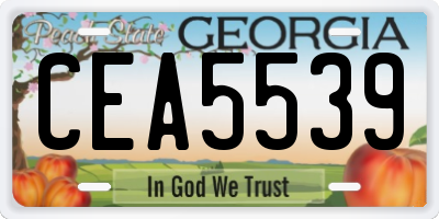 GA license plate CEA5539
