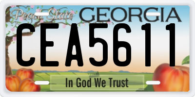 GA license plate CEA5611