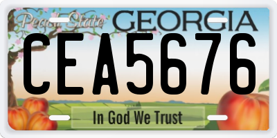 GA license plate CEA5676