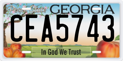 GA license plate CEA5743