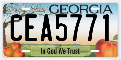 GA license plate CEA5771