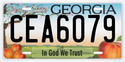 GA license plate CEA6079