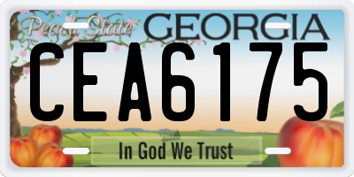 GA license plate CEA6175