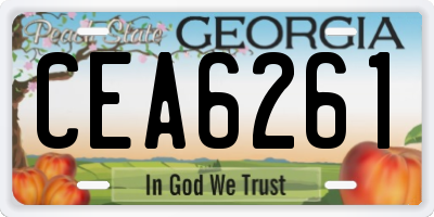 GA license plate CEA6261