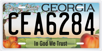 GA license plate CEA6284