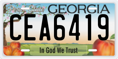 GA license plate CEA6419