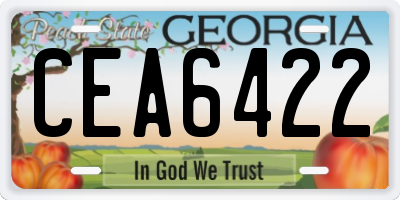 GA license plate CEA6422