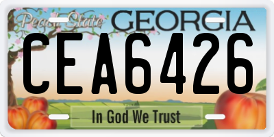 GA license plate CEA6426