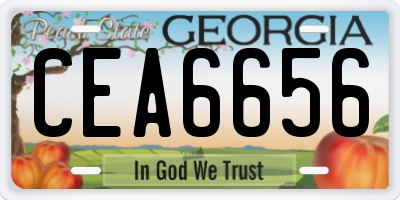 GA license plate CEA6656