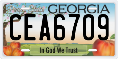 GA license plate CEA6709