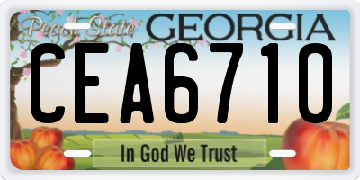 GA license plate CEA6710