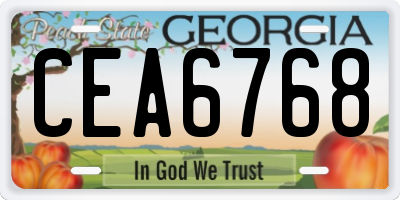 GA license plate CEA6768
