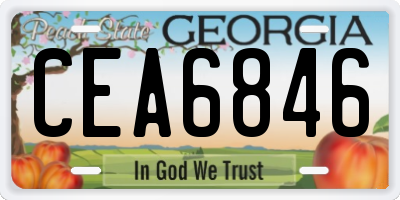 GA license plate CEA6846