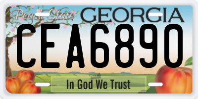 GA license plate CEA6890