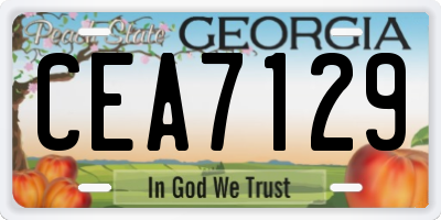 GA license plate CEA7129
