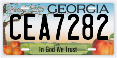 GA license plate CEA7282