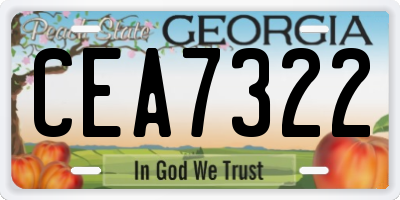 GA license plate CEA7322