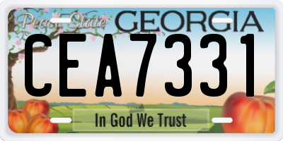 GA license plate CEA7331