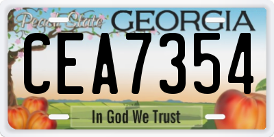 GA license plate CEA7354