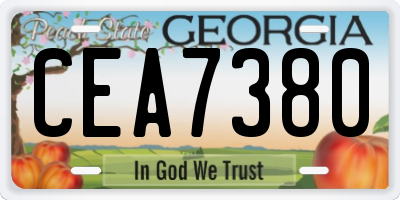 GA license plate CEA7380