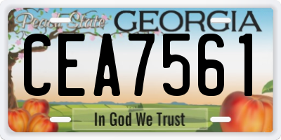 GA license plate CEA7561
