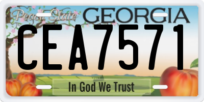 GA license plate CEA7571