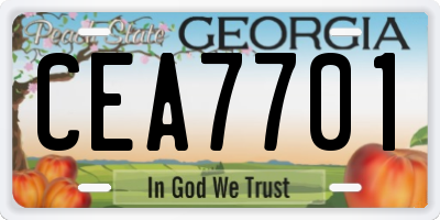 GA license plate CEA7701