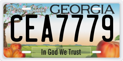 GA license plate CEA7779