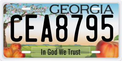 GA license plate CEA8795