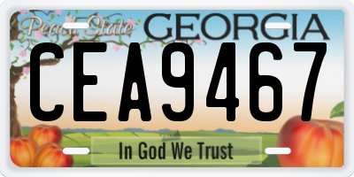 GA license plate CEA9467