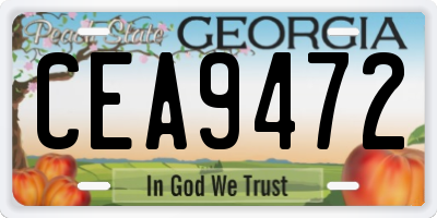 GA license plate CEA9472