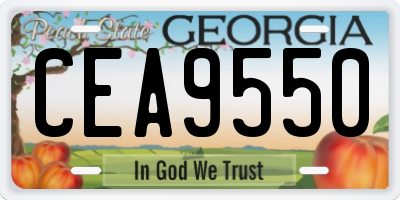 GA license plate CEA9550