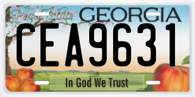GA license plate CEA9631