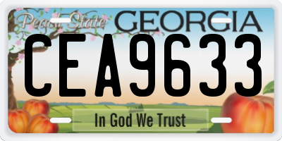 GA license plate CEA9633