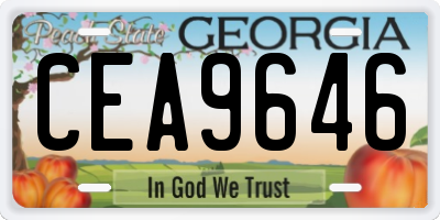 GA license plate CEA9646